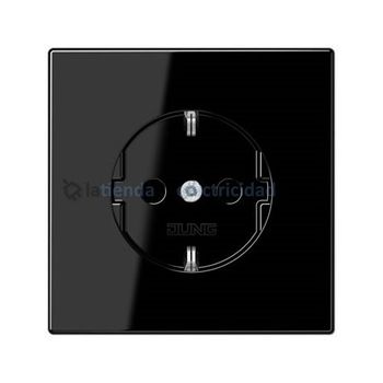 Tapa Base De Enchufe Schuko 2p+tt Negro Jung Ls 1520 Ki Pl Sw