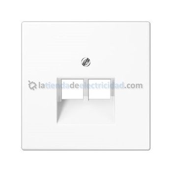 Tapa Doble Para Toma De Teléfono O Datos Rj11-rj45 Blanco Jung Ls 969-2 Ua Ww