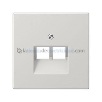 Tapa Doble Para Toma De Teléfono O Datos Rj11-rj45 Gris Claro Jung Ls 969-2 Ua Lg