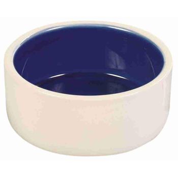 Trixie Comedero Cerámica, Crema-azul 0.35 L, Ø12 Cm