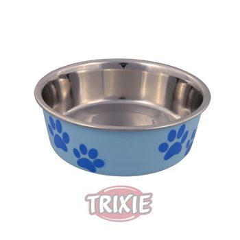 Comedero Para Gatos Trixie Acero Inox Recub. Plastico 0.25l 12 Cm