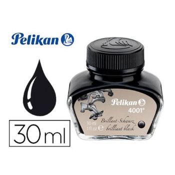 Tinta Estilografica Pelikan 4001 Negro Brillante Frasco 30 Ml