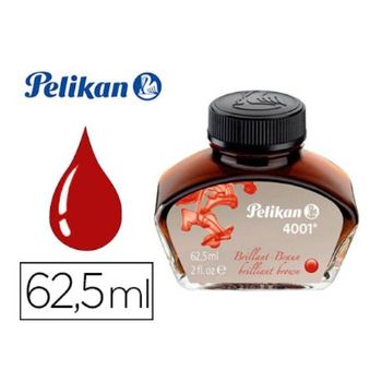 Tinta Estilografica Pelikan 4001 Marron Brillante Frasco De 62,5 Ml