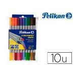 Rotulador Pelikan Colorella Twin Bipunta 20 Colores Estuche Plastico 10 Unidades