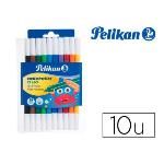 Rotulador Pelikan Colorella Bipunta 20 Colores Estuche Plastico 10 Unidades