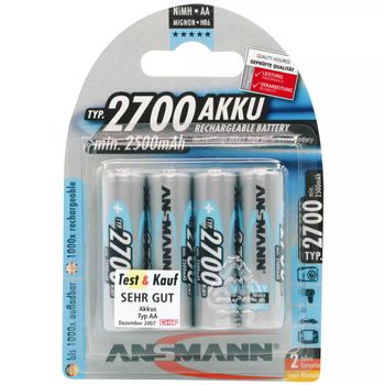 Pilas Recargables 4 Unidades Nimh 2700 Mah 5030842 Ansmann