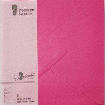 Sobre Cuadrado Grande Paperado 5 Unidades Fucsia