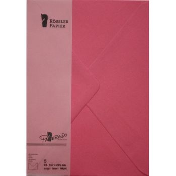 Sobre C5 Paperado 5 Unidades Fucsia