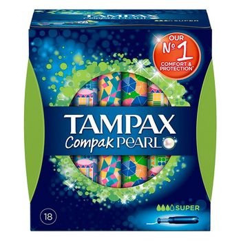 Tampones Super Pearl Compak Tampax (18 Uds)