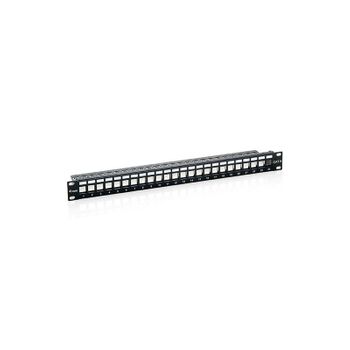 Patch Panel Vacio Cat.6  Apantallado 24 Puertos Keystone 1u