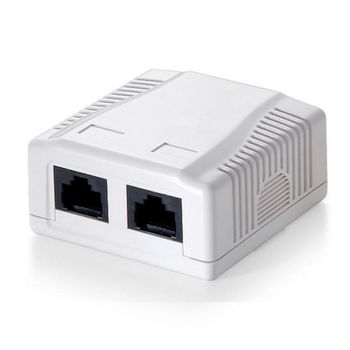 Roseta De Superficie Rj45 Equip 2 Puertos Hembra Cat5