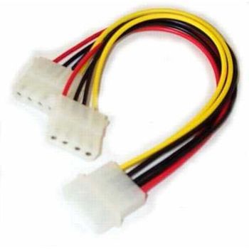 Duplicador De Alimentacion Molex 1x5.25 Macho 2x5.25 Hembra 20cm