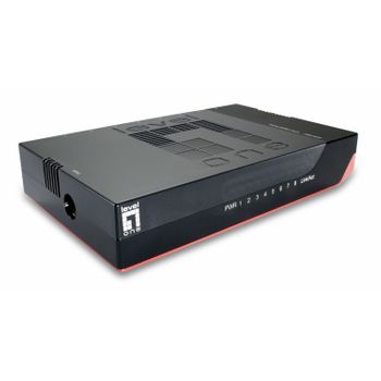 Levelone Gsw-0807 Switch No Administrado Gigabit Ethernet (10/100/1000) Negro, Rojo