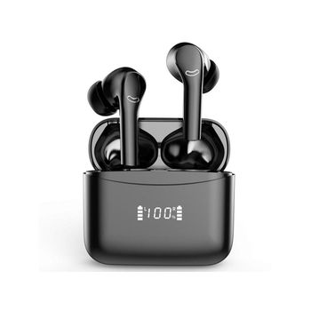 Veanxin Auriculares Sin Led Impermeable Bluetooth Tela Negro