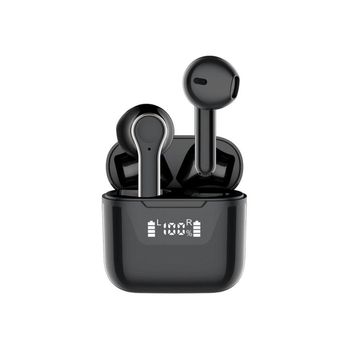 Auriculares Sin Led Horas Reproducción Veanxin Impermeable Bluetooth Tela Negro