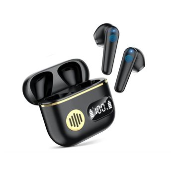 Veanxin Auriculares Bluetooth Sin Pantalla Led Doble Hora Impermeables Con Cancelación De Ruido Negro