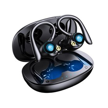 Veanxin Auriculares Bluetooth Impermeables Sin Horas De Tiempo De Reproducción Negro