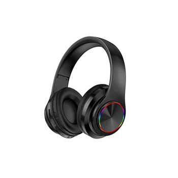 Auriculares No Plegables Cómoda Luz Led Colorida Veanxin Ranura Bluetooth Con Tarjetero Multicolor