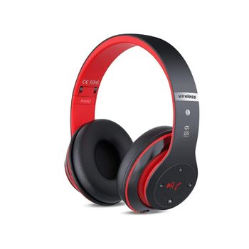 Veanxin Auriculares Bluetooth Plegables Rojos