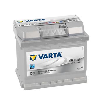 Bateria Varta C6 - 52ah 12v 520a. 207x175x175