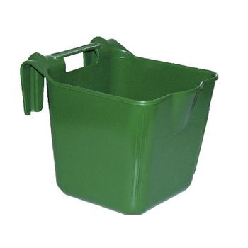 Kerbl Comedero Hangon 13l Para Colgar, Plástico Resistente A Impactos, Con Ganchos, Verde, Rectangular, 28 X 37 X 32 Cm, 13 L