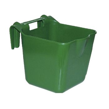 Kerbl Comedero Hangon 8l Para Colgar, Plástico Resistente A Impactos, Con Ganchos, Verde, Circular, Con Asa, 27 X 35 X 25 Cm, 8 L