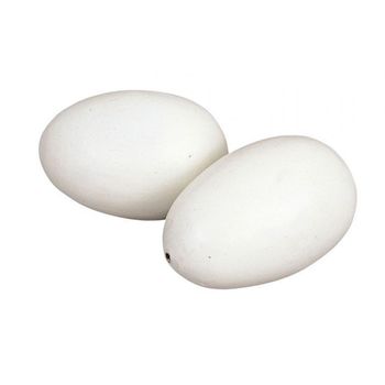 2 Huevos Artificiales Simulados De Madera Para Gallinas