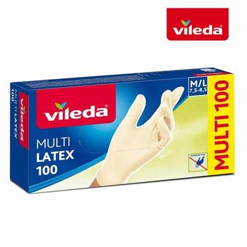 Lote De 1200 Guantes De Latex Talla M/l Vileda En 12 Cajas De 100 Unidades