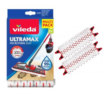 Vileda Ultramax Turbo Repuesto Para Fregona Plana 2 Pzs.