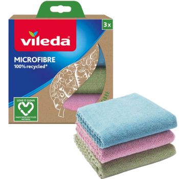 Vileda Paños Microfibra Multiuso Multicolor 3 Unidades Set