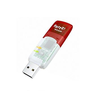 Tarjeta De Red Wifi Fritz! N300 5 Ghz 300 Mbps Usb Transparente Rojo