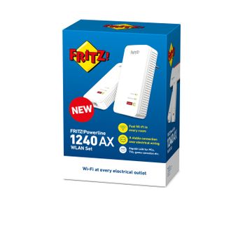 Fritz!powerline 1240 Ax Wlan Set 1200 Mbit/s Ethernet Wifi Blanco 2 Pieza(s)