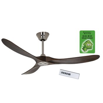 Ventilador De Techo Casafan 315215 Eco Genuino 152 Madera Maciza Nogal/cromo Satinado