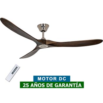 Ventilador De Techo Casafan 318015 Eco Genuino 180 Madera Maciza Nogal/cromo Satinado