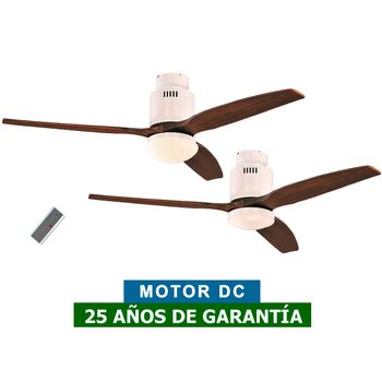 Ventilador De Techo Con Luz Casafan 93132321 Aerodynamix Eco 132 We Nuez/ Blanco