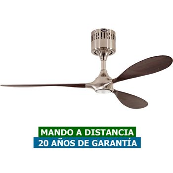Ventilador De Techo Con Luz Casafan 9313237 Helico Paddel Nogal/ Cromo Cepillado