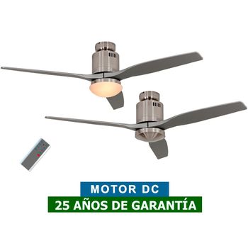 Ventilador De Techo Con Luz Casafan 93132334 Aerodynamix Eco 132 Bn Gris Oscuro/ Cromo Cepillado