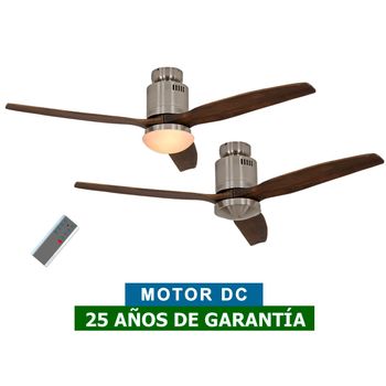 Ventilador De Techo Con Luz Casafan 93132331 Aerodynamix Eco 132 Bn Nuez/ Cromo Cepillado