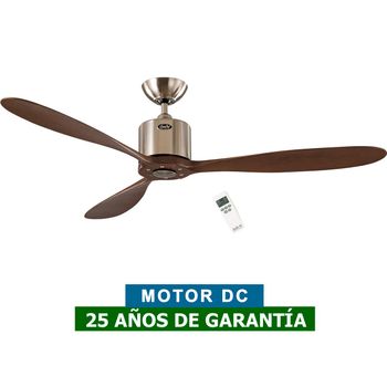 Ventilador De Techo Casafan 313246 Aeroplan Eco Madera Maciza Nogal/cromo Satinado