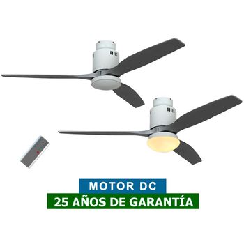 Ventilador De Techo Con Luz Casafan 93132324 Aerodynamix Eco 132 We Plateado/ Blanco