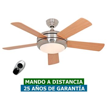 Ventilador De Techo Con Luz Casafan 9510560 Titanium 105 Haya O Pino/ Cromo Satinado