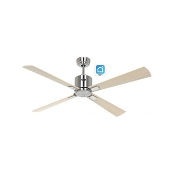 Ventilador De Techo Casafan Eco Neo Iii 132cm Con Wifi 942222w Motor Cromo Cepillado/ Arce Y Haya