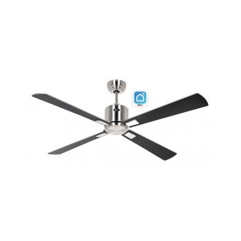 Ventilador De Techo Casafan Eco Neo Iii 132cm Con Wifi 942242w Motor Cromo Cepillado/ Plata Y Wengué