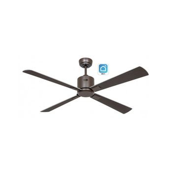 Ventilador De Techo Casafan Eco Neo Iii 132cm Con Wifi 949242w Motor Bronce/ Wengué Y Plata