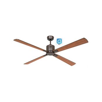 Ventilador De Techo Con Wifi Casafan Eco Neo Iii 152cm 949303w Bronce / Negro Y Teca