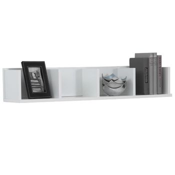 Estante De Pared Con 4 Compartimentos Blanco 92x17x16,5 Cm Fmd