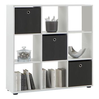 Mueble estantería DINA. Librería abierta diseño lineal minimalista con 8  compartimentos. 175 de altura x 129 cm de ancho.