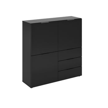 Aparador 3 Puertas 3 Cajones Negro L99cm - Dark - L 99  X A 31.5  X H 101.2  Cm