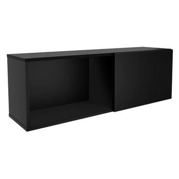 Perchero De Pared Con Compartimento Negro 99,1x27,2x33 Cm Fmd