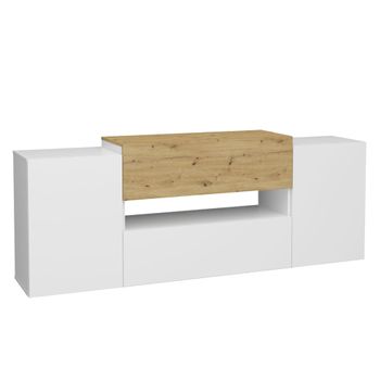 Mueble De Salón De Melamina De Madera Homcom 153,6x25x42 Cm-natural con  Ofertas en Carrefour